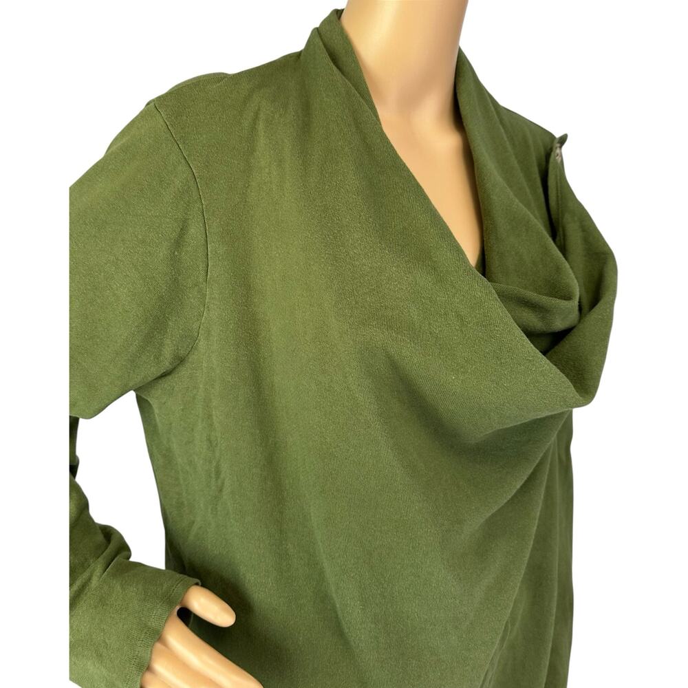 J. Crew Wrap Cardigan Sweatshirt Deep Moss Green AP849 Size L - Picture 9 of 12